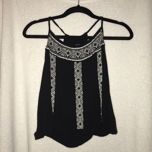 MOSSIMO black tank top with white detailing.